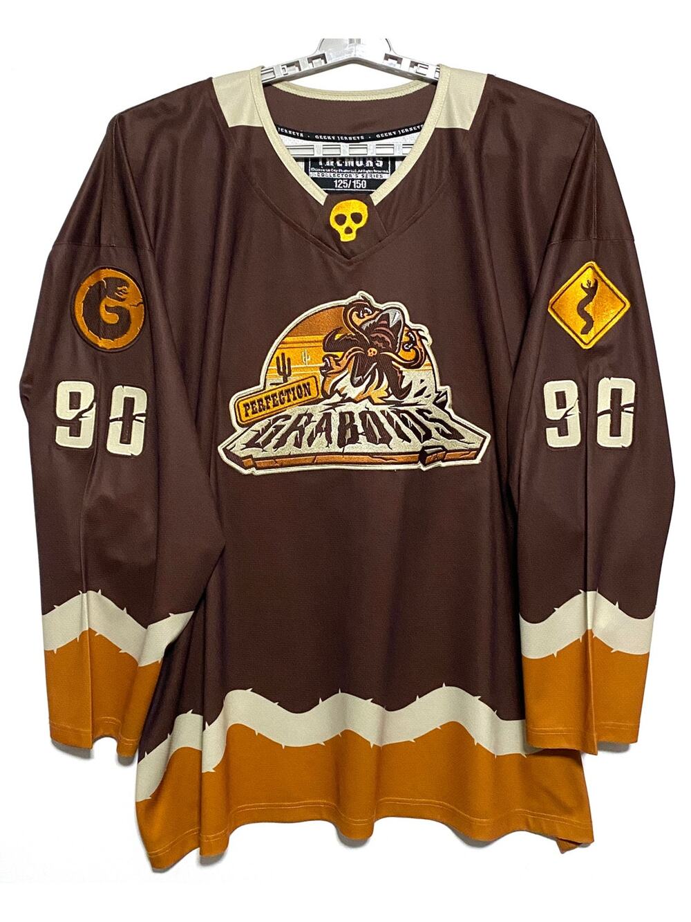 Perfection Graboids Tremors Val McKee Geeky Jerseys Men 5XL Hockey Horror Movies
